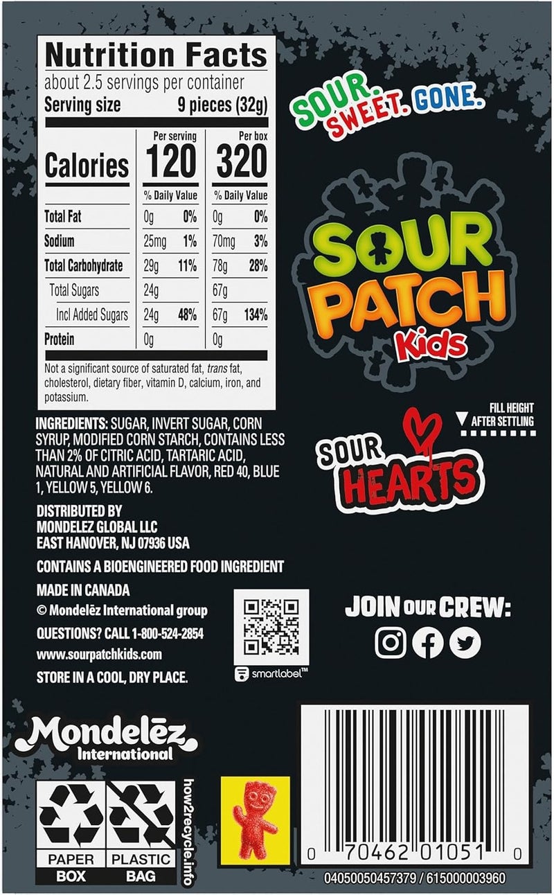 SOUR PATCH KIDS Sour Hearts Black Raspberry Candy - Image 3